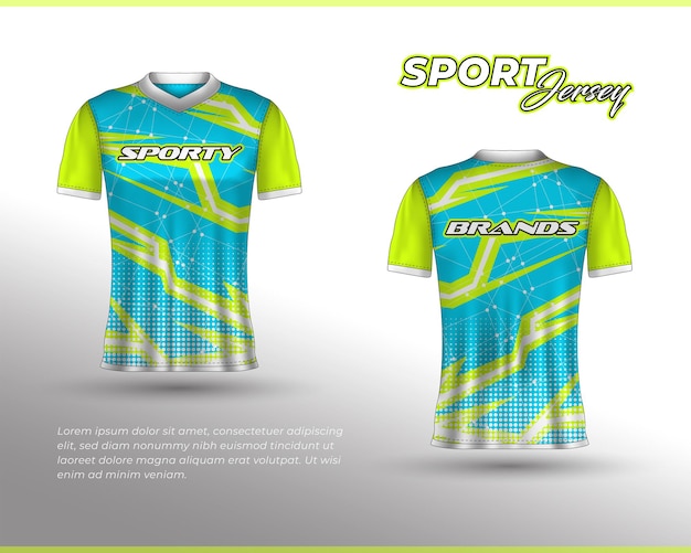 Sport-renntrikot-design vorderseite rückseite t-shirt-design vorlagen für team-uniformen
