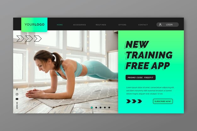 Sport zu Hause Landingpage Vorlage