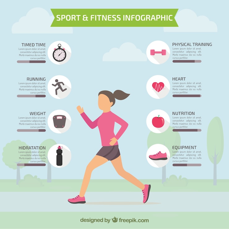 Kostenlose Vektor sportliche lebensdauer infographie