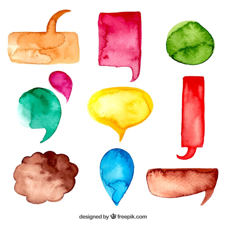Kostenlose Vektor sprechblasen in aquarell-stil