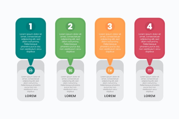 Kostenloser Vektor sprechblasen infografiken in flachem design