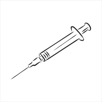 Spritze handgezeichnete umriss doodle-symbol. medizinische injektionsspritze