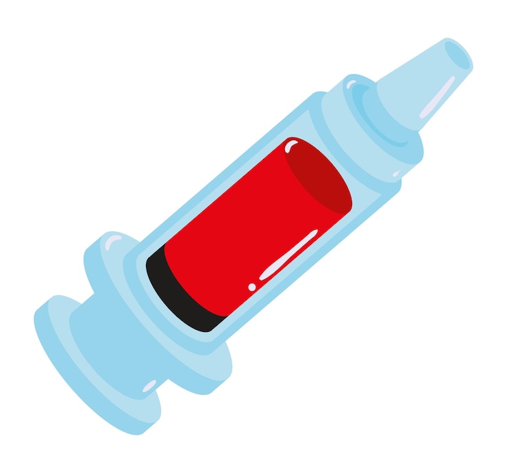 Kostenlose Vektor spritze mit blut