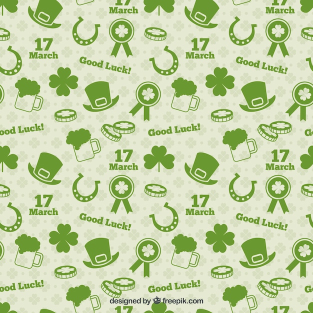 Kostenloser Vektor st. patrick day elements pattern