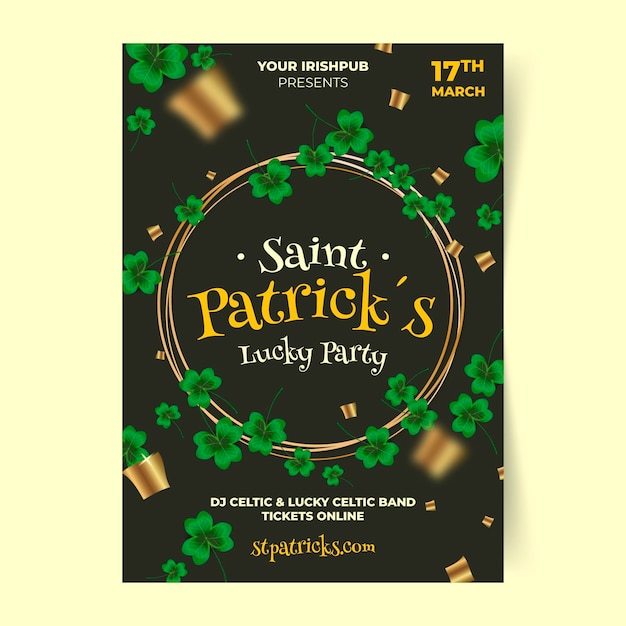 St. patrick day flyer vorlage