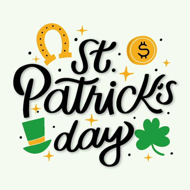 Kostenloser Vektor st patrick day schriftzug