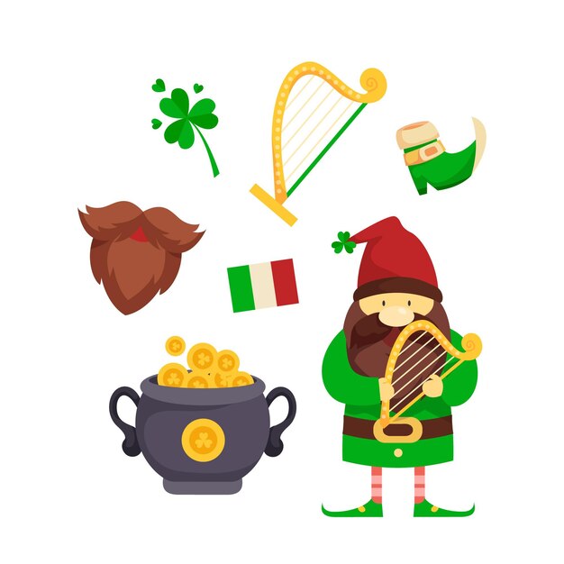 St. patrick's day elemente gesetzt