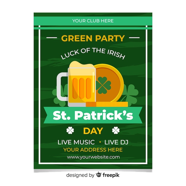 St. patrick's day flyer vorlage