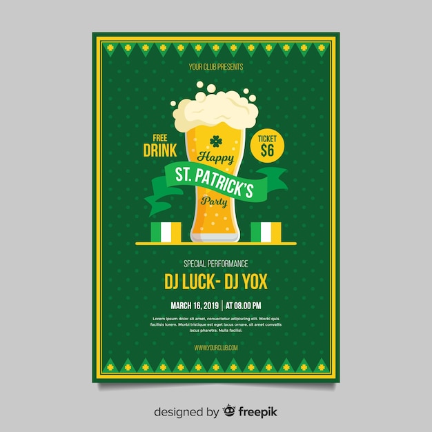 St. patrick's day flyer vorlage