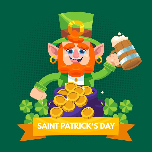 St. patrick's day mit kobold und gold