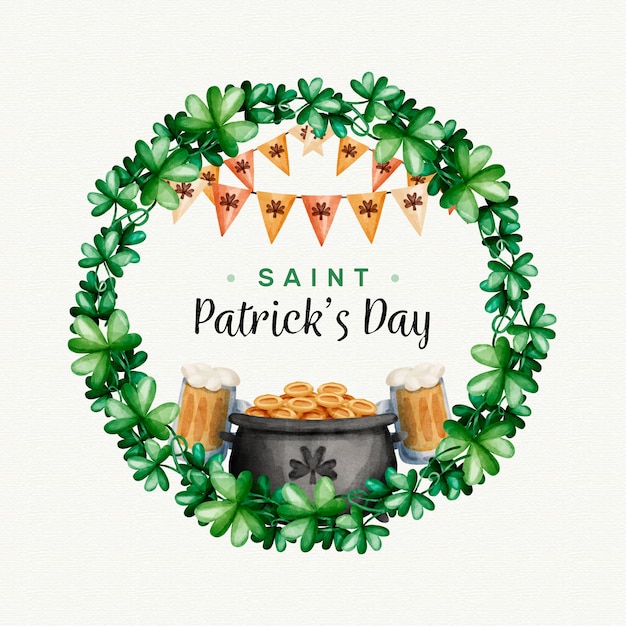 Kostenloser Vektor st patrick tageskonzept mit bier