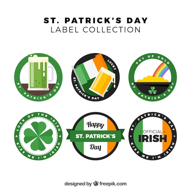 St. patricks day abzeichen / label sammlung