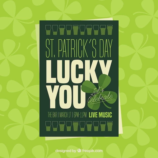 St. patricks tagesflieger- / plakatschablone