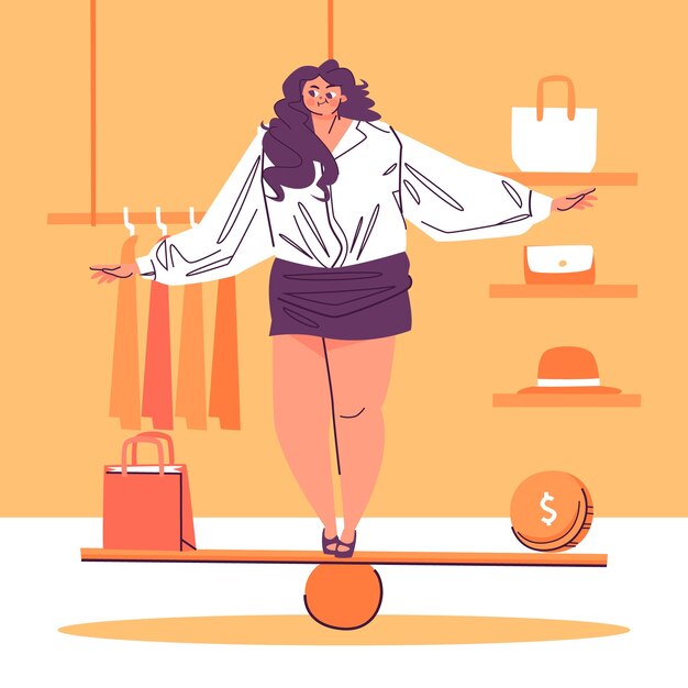 Stabilitätsillustration im flachen Design