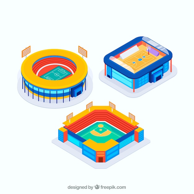 Stadions-sammlung im isometrischen stil