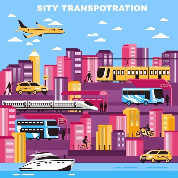 Stadt-Transport-Vektor-Illustration