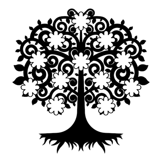 Kostenloser Vektor stammbaum-silhouette im flachen design