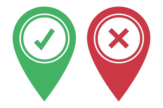 Standort-Pins prüfen und kreuzen