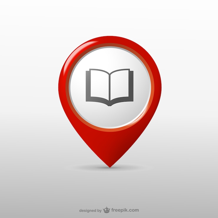 Kostenlose Vektor standort-symbol der bibliothek