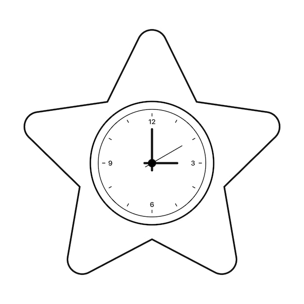 Star clock flat-stil