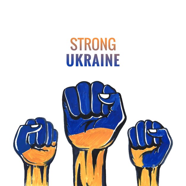 Kostenloser Vektor starker ukrainischer konzept-solidaritätshintergrund