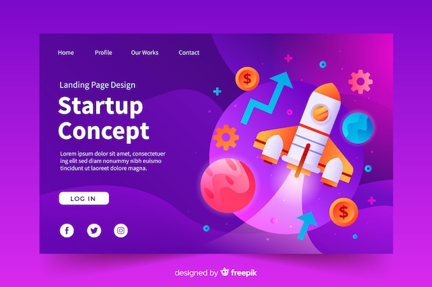 Start-landing-page-konzept