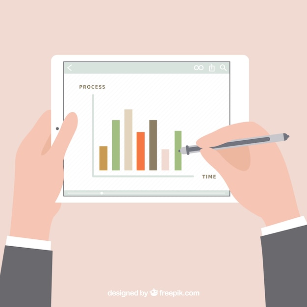 Statistik Diagramm auf Tablet-