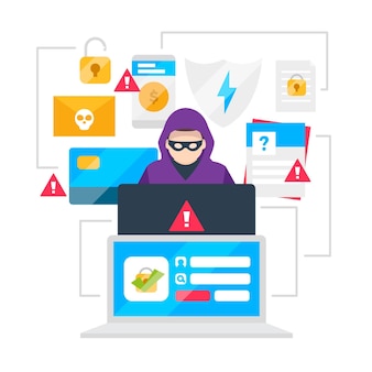 Steal data cyber attack-konzept