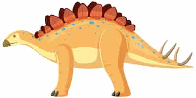 Kostenloser Vektor stegosaurus-dinosaurier auf weißem hintergrund