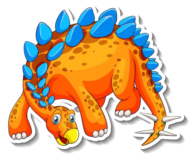 Kostenloser Vektor stegosaurus dinosaurier-cartoon-charakter-aufkleber