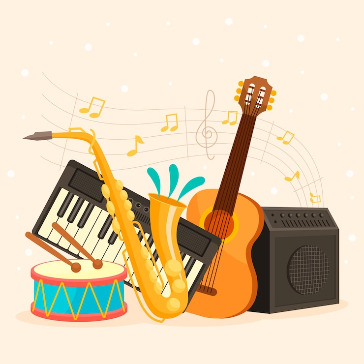 Kostenlose Vektor steigungsillustration für die feier des weltmusiktages