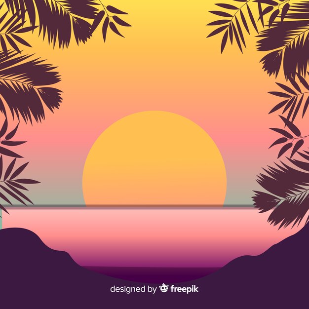 Steigungsstrandsonnenunterganglandschaft