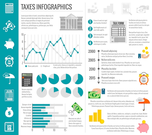 Steuer infographik vorlage set