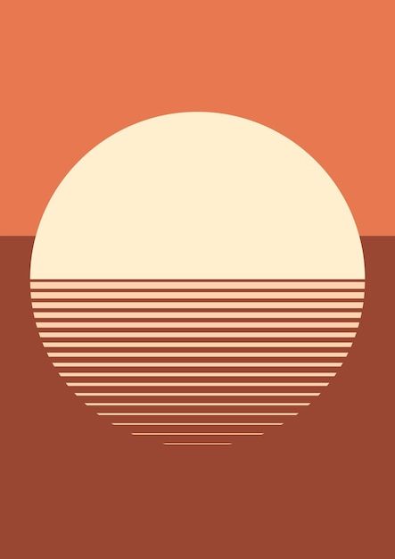 Ästhetischer Hintergrundvektor des Sonnenuntergangs in Orange