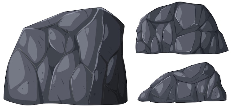 Kostenlose Vektor stilisierte rock-vektor-illustrationssatz