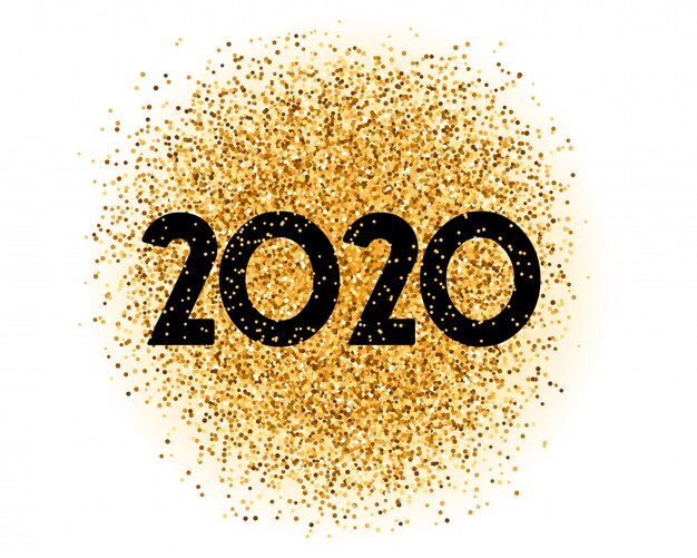 Stilvolle Karte des goldenen Glitterguten rutsch ins neue jahr 2020