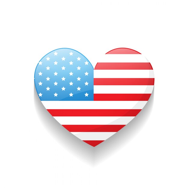Stilvoller Herz Amerikanischer Unabhängigkeitstag