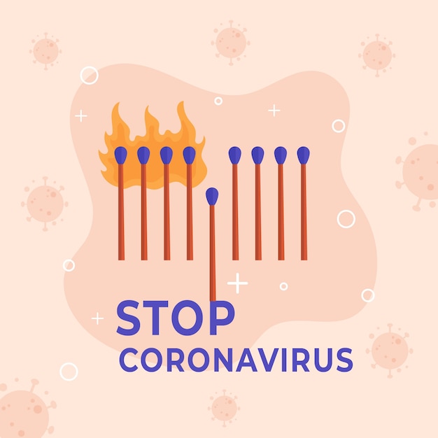 Stoppen sie das coronavirus mit dem match-konzept