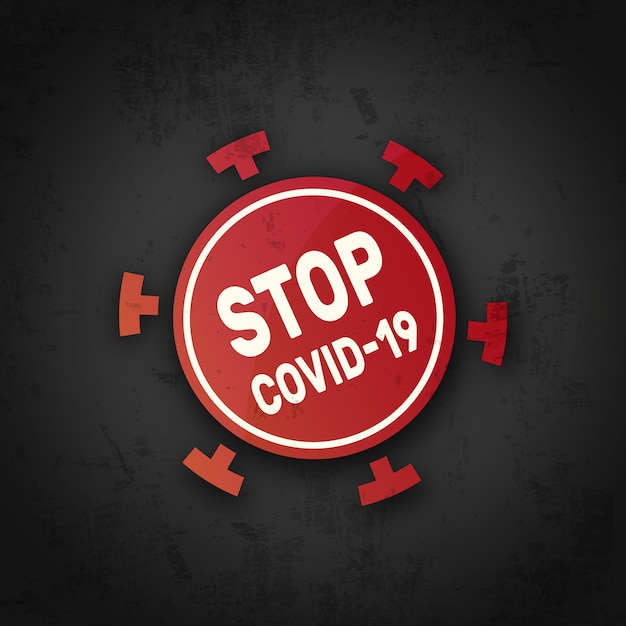 Kostenloser Vektor stoppen sie das coronavirus-symbol