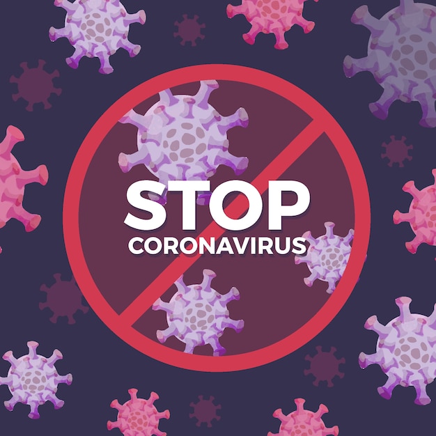Kostenloser Vektor stoppen sie das coronavirus-zeichenkonzept