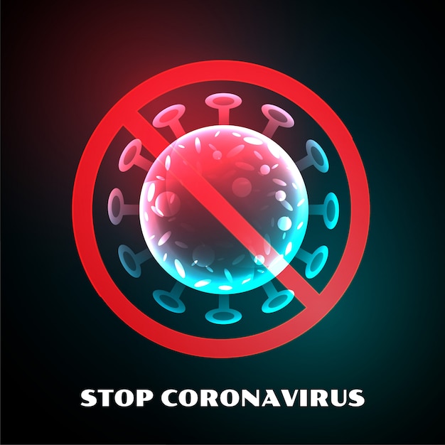 Kostenloser Vektor stoppen sie das design des coronavirus-covid-19-virusinfektionssymbols