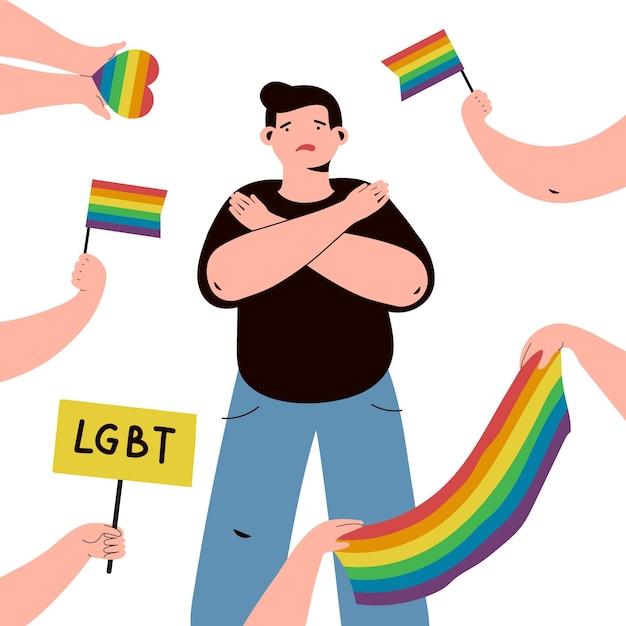 Kostenloser Vektor stoppen sie das thema der homophobie-illustration