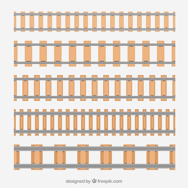 Kostenloser Vektor straight train track sammlung