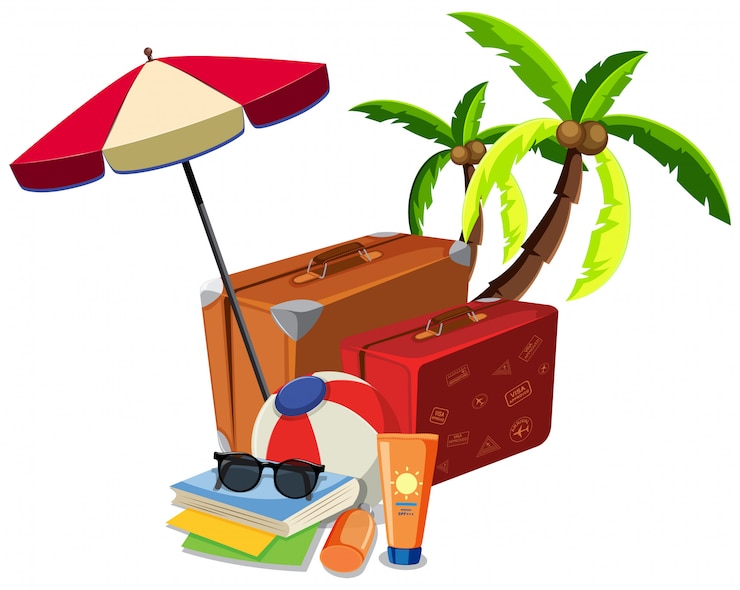 Kostenlose Vektor strand sommer reiseobjekt