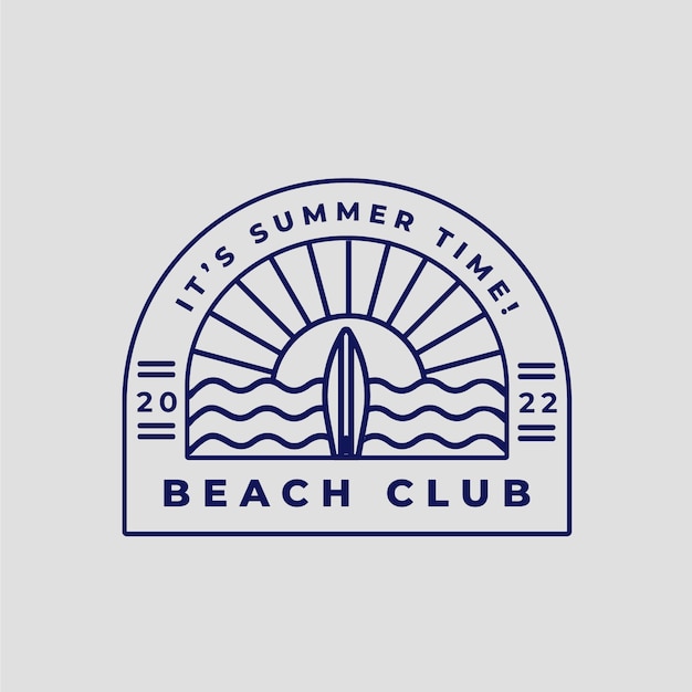 Strandclub-logo-vorlage im flachen design