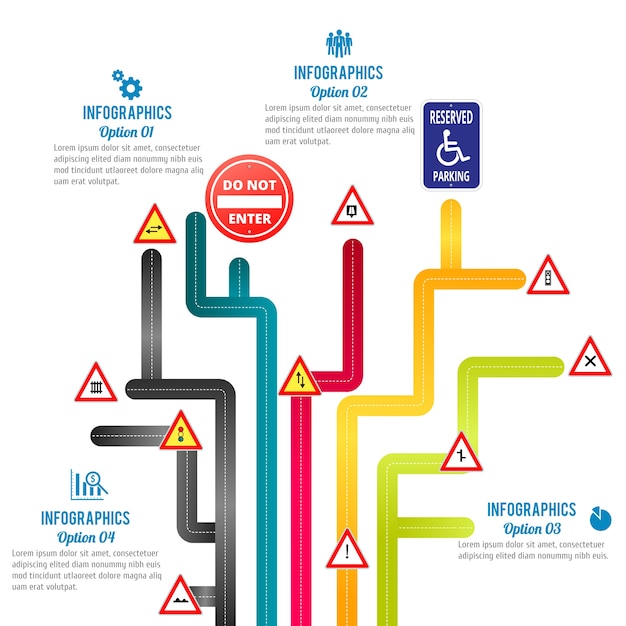 Kostenloser Vektor straßen vektor kostenlos infografik