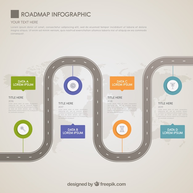 Kostenloser Vektor straßenkonzept für infographic zeitachse