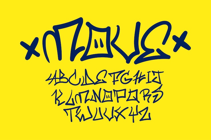 Kostenlose Vektor straßenkunstmarkierung graffiti-schriftart