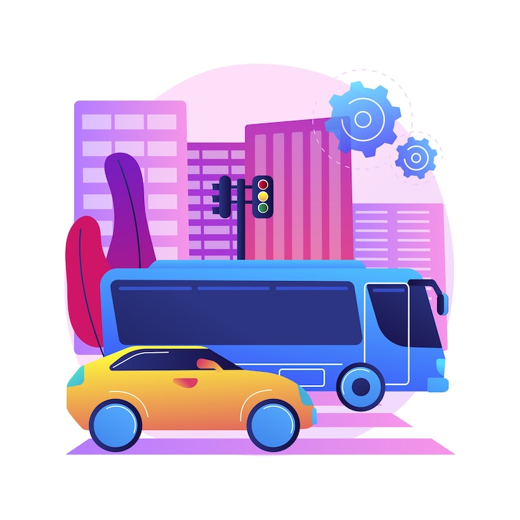 Kostenlose Vektor straßenverkehrsillustration