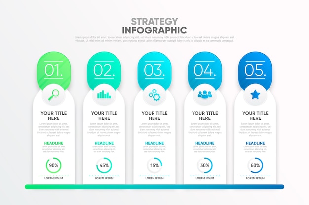 Strategie infografik vorlage